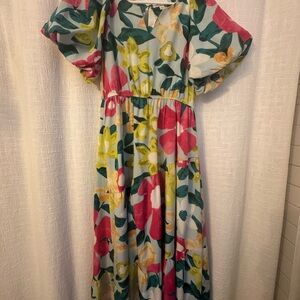 Umgee Floral Midi Dress - Multicolor